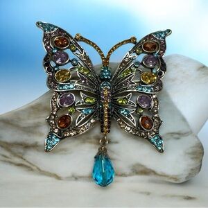 Elegant Multicolor Butterfly Brooch